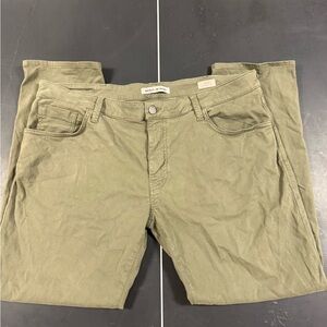Mavi Khaki Cotton Blend Trousers